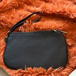 Coach Black Wristlet Clutch with Gold Accents